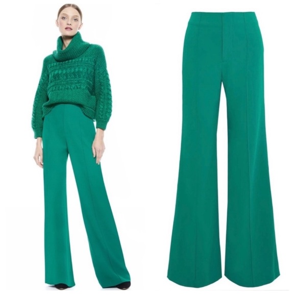 Alice + Olivia Pants - ALICE + OLIVIA Dylan High Waisted Wide Leg Pants